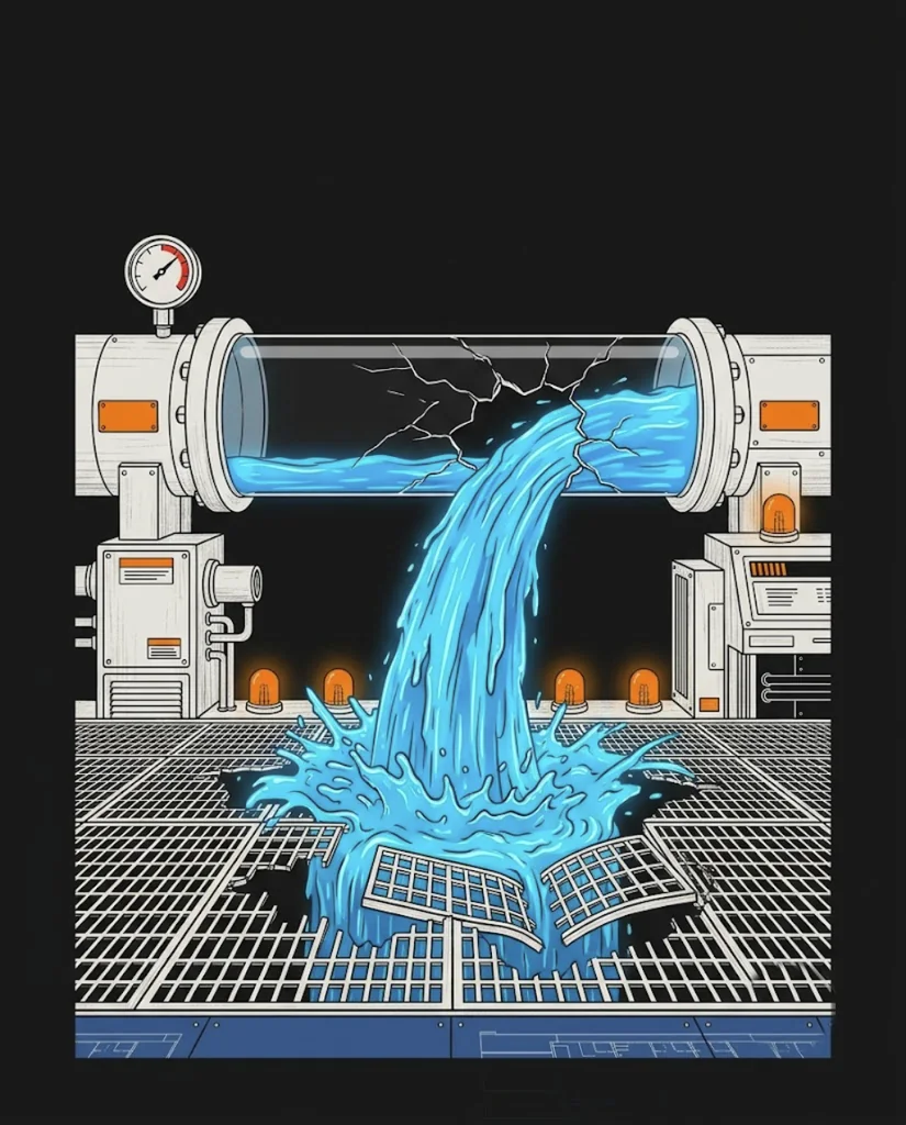 The liquidity pipe cracking open at the hour, the pool pouring out through the grated floor